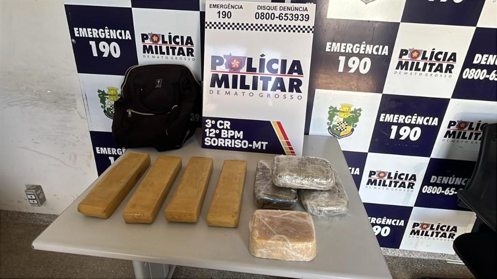 Polícia Militar apreende cerca de 7 kg de drogas em área pública de&nbsp;Sorriso